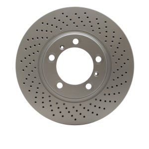 Porsche 718 Cayman Brake Rotor (1) - Right Front - R1 Concepts - GeoSPEC Coated Drill - `99-`23